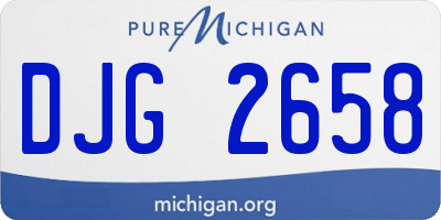 MI license plate DJG2658