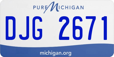 MI license plate DJG2671