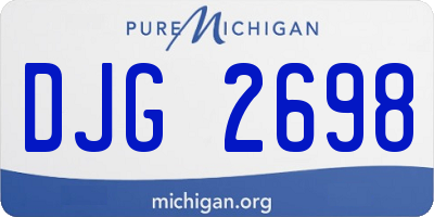 MI license plate DJG2698