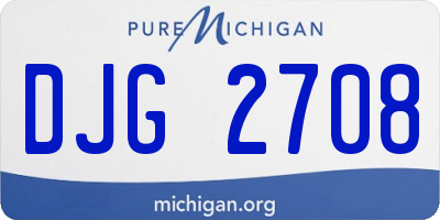 MI license plate DJG2708