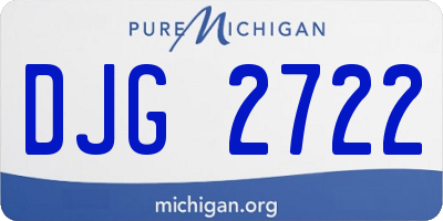 MI license plate DJG2722
