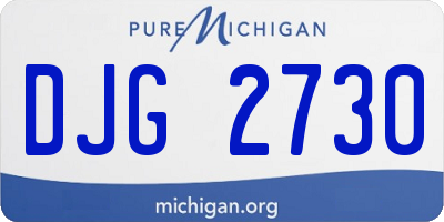 MI license plate DJG2730