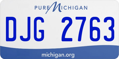 MI license plate DJG2763