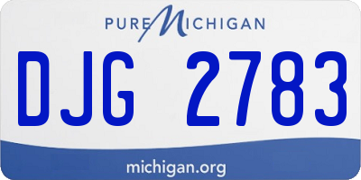 MI license plate DJG2783