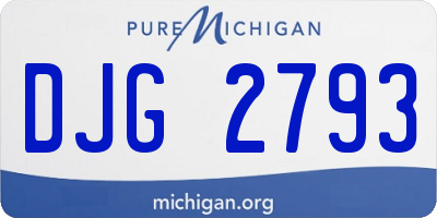 MI license plate DJG2793