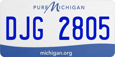MI license plate DJG2805