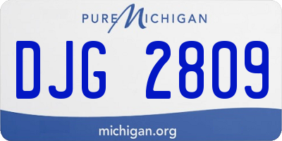 MI license plate DJG2809