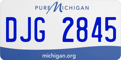 MI license plate DJG2845