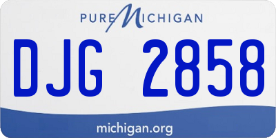 MI license plate DJG2858