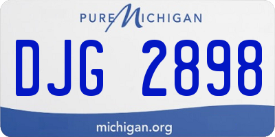 MI license plate DJG2898