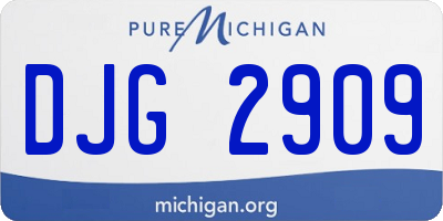 MI license plate DJG2909