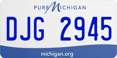 MI license plate DJG2945