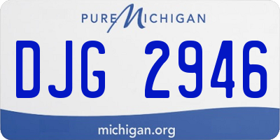 MI license plate DJG2946