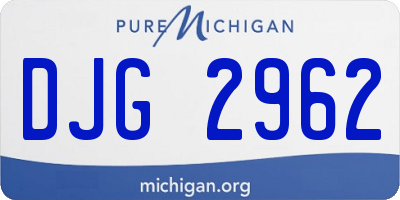 MI license plate DJG2962