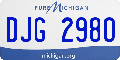MI license plate DJG2980