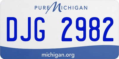 MI license plate DJG2982