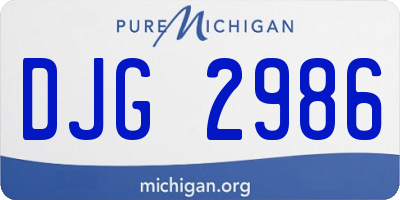 MI license plate DJG2986