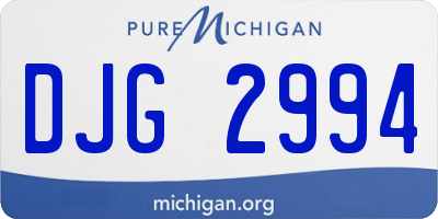 MI license plate DJG2994