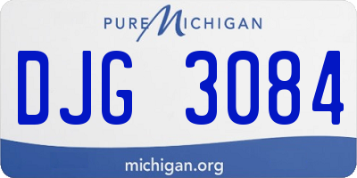 MI license plate DJG3084