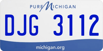 MI license plate DJG3112