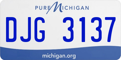 MI license plate DJG3137