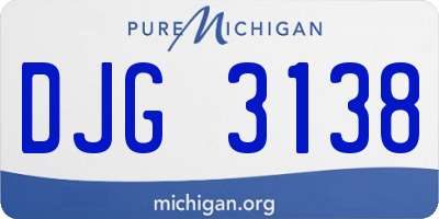 MI license plate DJG3138