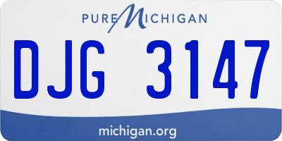 MI license plate DJG3147
