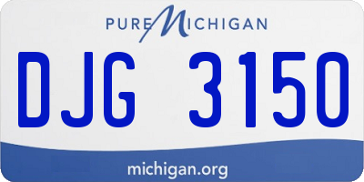 MI license plate DJG3150