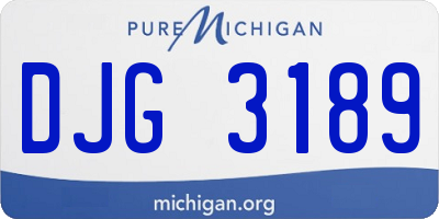 MI license plate DJG3189