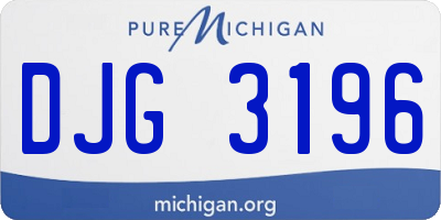 MI license plate DJG3196