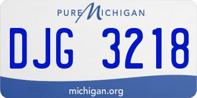 MI license plate DJG3218