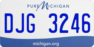 MI license plate DJG3246