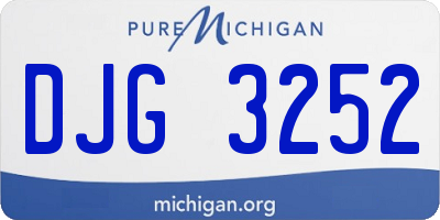 MI license plate DJG3252