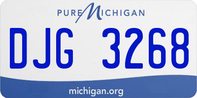 MI license plate DJG3268