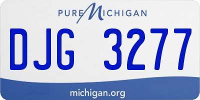 MI license plate DJG3277