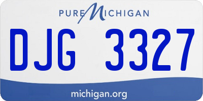 MI license plate DJG3327