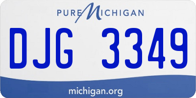 MI license plate DJG3349