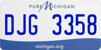 MI license plate DJG3358