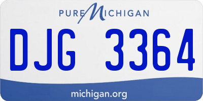 MI license plate DJG3364