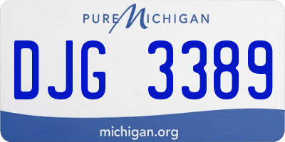 MI license plate DJG3389