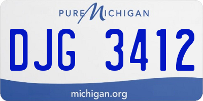 MI license plate DJG3412