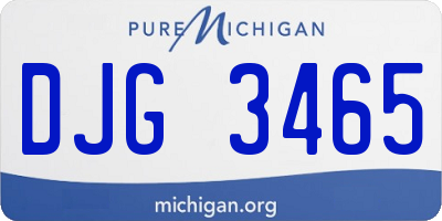 MI license plate DJG3465