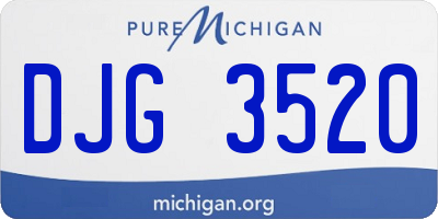 MI license plate DJG3520