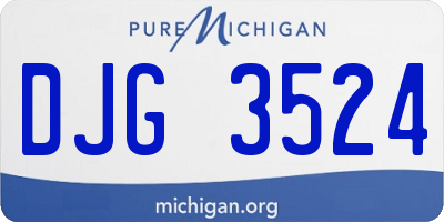 MI license plate DJG3524