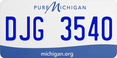 MI license plate DJG3540