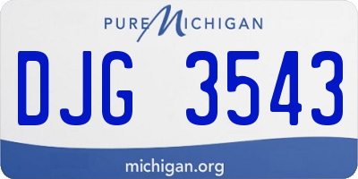 MI license plate DJG3543