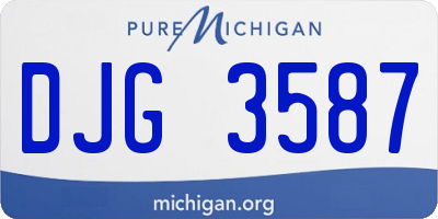 MI license plate DJG3587
