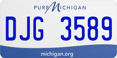 MI license plate DJG3589