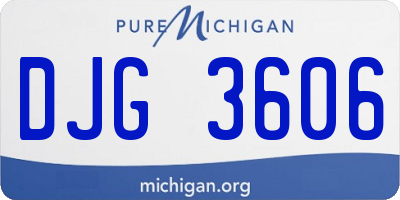 MI license plate DJG3606