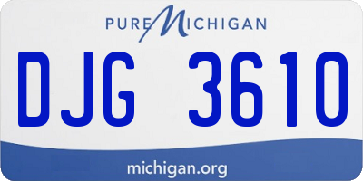 MI license plate DJG3610